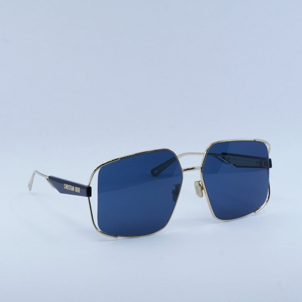 Dior Archidior S1u B0b0 Sunglasses Gold Square Frame, Blue Lenses